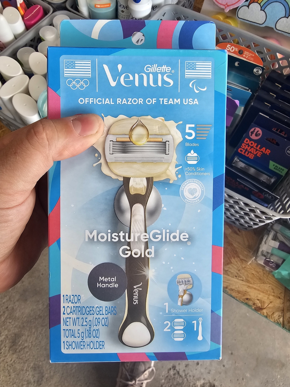 Gillette Venus Moisture Glide Gold Razor Black & Gold 2 refills + Shower Holder